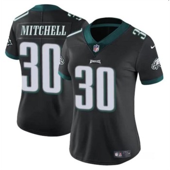 Women's Philadelphia Eagles #30 Quinyon Mitchell Black 2024 Draft Vapor Untouchable Limited Stitched Football Jersey(Run Small) Women's Philadelphia Eagles #30 Quinyon Mitchell Black 2024 Draft Vapor Untouchable Limited Stitched Football Jersey(Run Small)