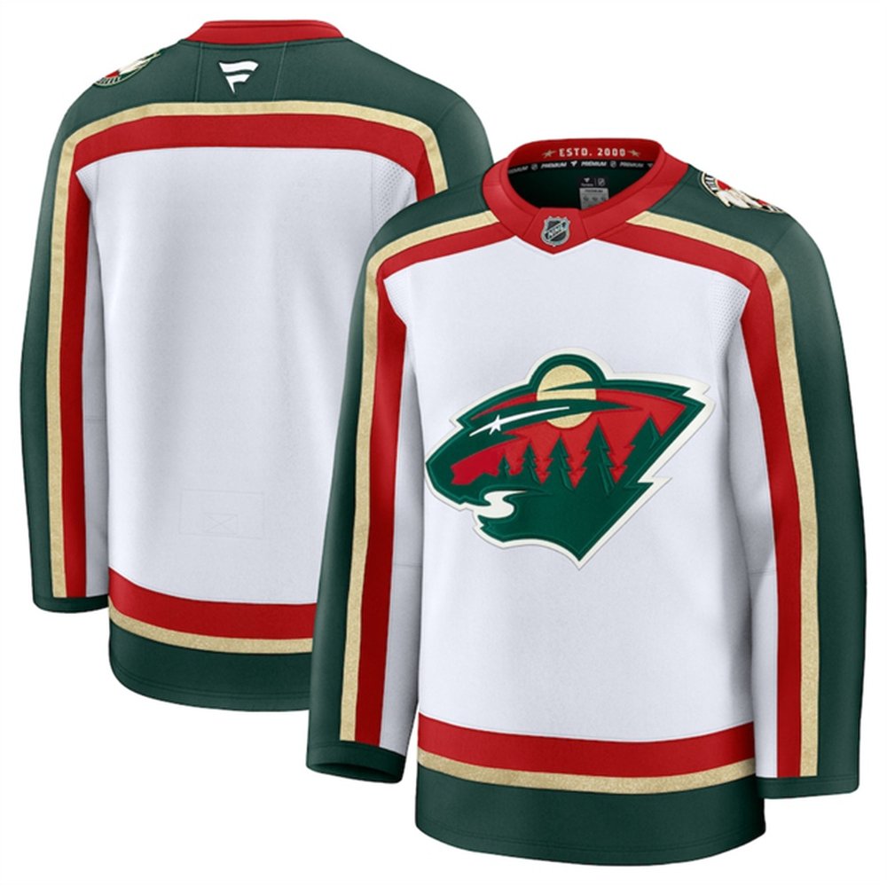 Men's Minnesota Wild Blank White 2025 25th Anniversary Stitched Hockey Premium Jersey Men's Minnesota Wild Blank White 2025 25th Anniversary Stitched Hockey Premium Jersey