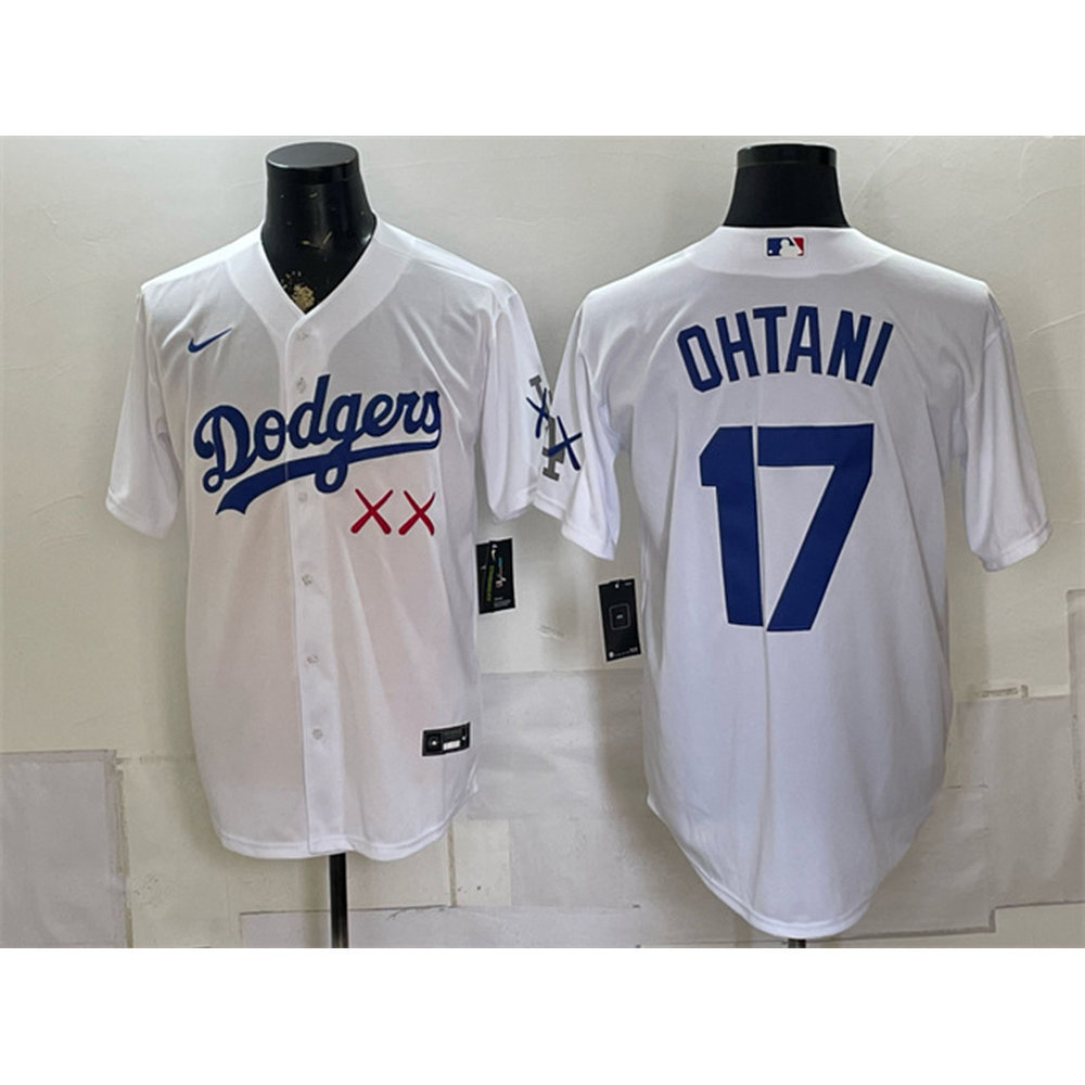 Youth Los Angeles Dodgers x KAWS #17 Shohei Ohtani White Vapor Premier Limited Baseball Jersey