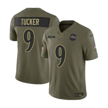 Youth's Baltimore Ravens #9 Justin Tucker Nike Olive 2025 Salute to Service Retired Limited Jersey Youth's Baltimore Ravens #9 Justin Tucker Nike Olive 2025 Salute to Service Retired Limited Jersey