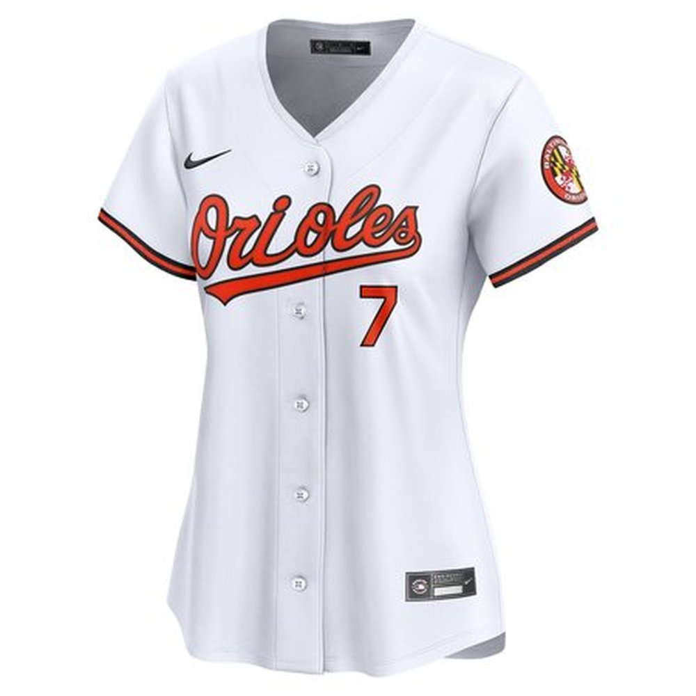 Women's Baltimore Orioles Jackson Holliday White Home Limited Player Jersey