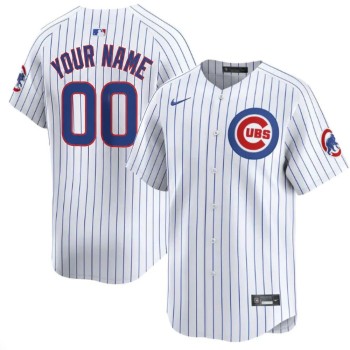 Youth Chicago Cubs White Home Replica Custom Jersey