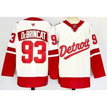 Men's Detroit Red Wings #93 Alex DeBrincat White/Red 2024-25 Stitched Premium Jersey Men's Detroit Red Wings #93 Alex DeBrincat White/Red 2024-25 Stitched Premium Jersey