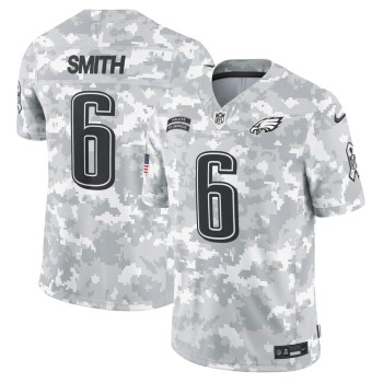 Men's Philadelphia Eagles #6 DeVonta Smith Arctic Camo 2024 Salute to Service Limited Jersey Men's Philadelphia Eagles #6 DeVonta Smith Arctic Camo 2024 Salute to Service Limited Jersey
