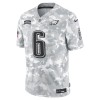 Men's Philadelphia Eagles #6 DeVonta Smith Arctic Camo 2024 Salute to Service Limited Jersey