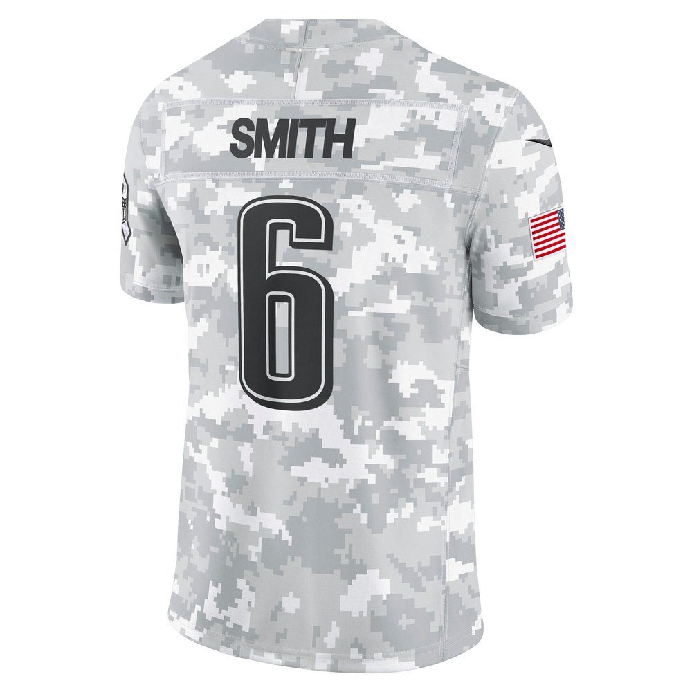 Men's Philadelphia Eagles #6 DeVonta Smith Arctic Camo 2024 Salute to Service Limited Jersey Men's Philadelphia Eagles #6 DeVonta Smith Arctic Camo 2024 Salute to Service Limited Jersey