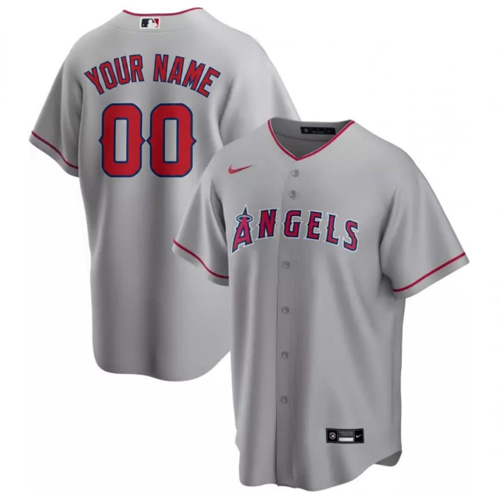 Youth Los Angeles Angels Grey Cool Base Stitched Custom Jersey