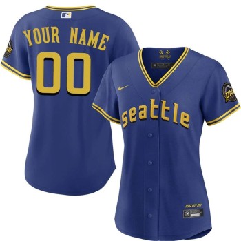 Women's Seattle Mariners Royal City Connect Custom Jersey