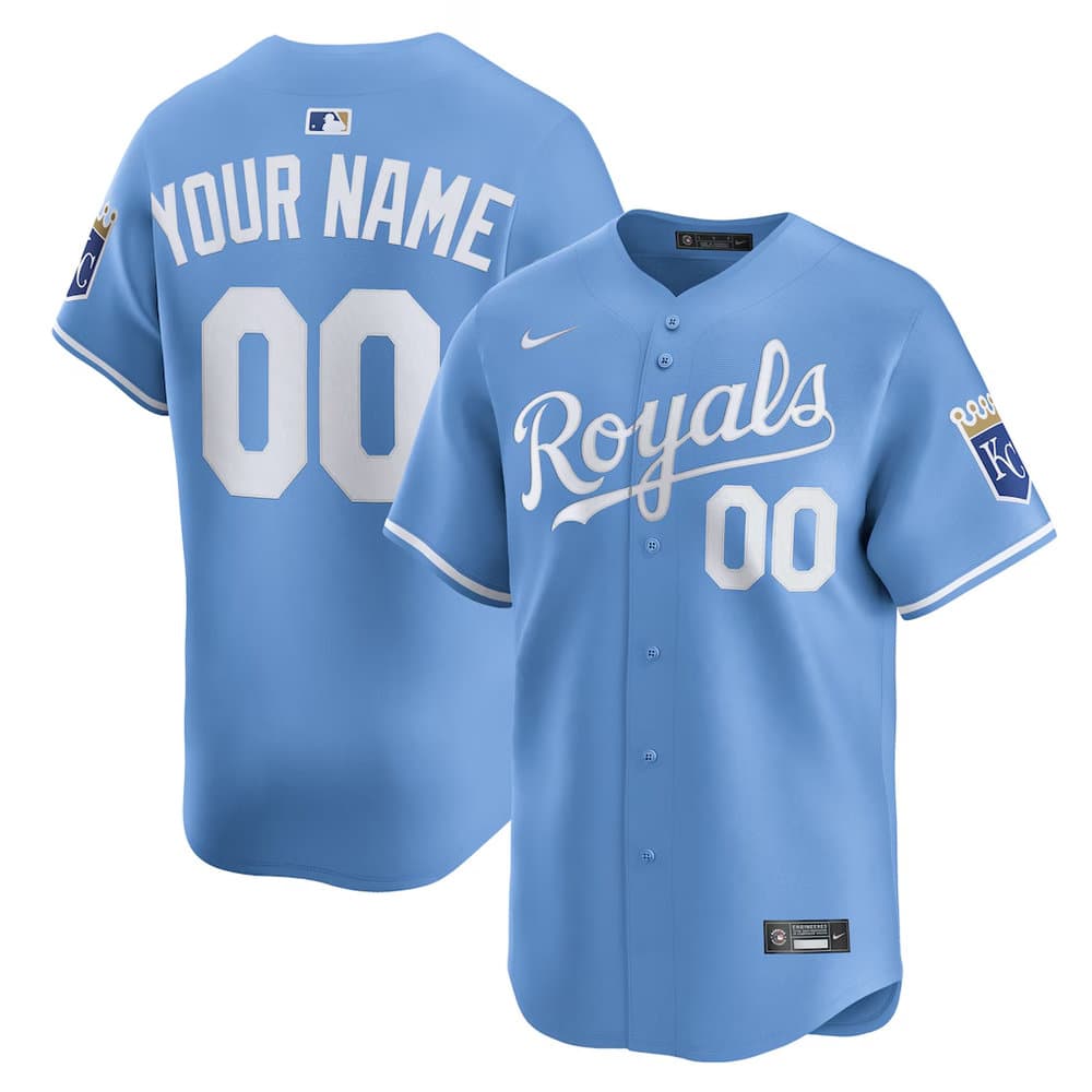 Youth Kansas City Royals Nike Light Blue Alternate Limited Custom Jersey