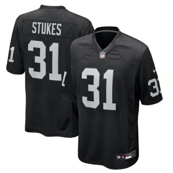 Men's Las Vegas Raiders #31 Treydan Stukes Black 2026 NFL Draft Game Jersey