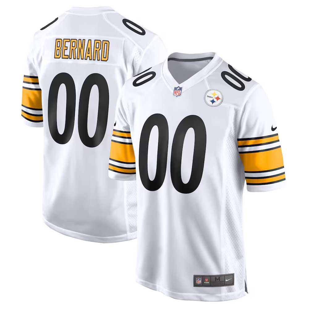 Men's Pittsburgh Steelers Germie Bernard White 2026 NFL Draft Game Jersey