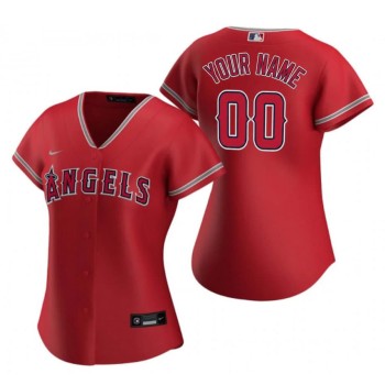 Women's Los Angeles Angels Red Stitched Baseball Custom Jersey