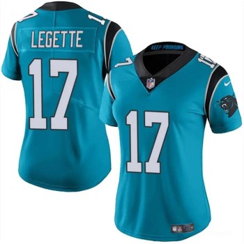 Women's Carolina Panthers #17 Xavier Legette Blue 2024 Draft Vapor Stitched Jersey(Run Small) Women's Carolina Panthers #17 Xavier Legette Blue 2024 Draft Vapor Stitched Jersey(Run Small)