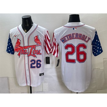 Men's St. Louis Cardinals #26 JJ Wetherholt 2026 White Independence Day Vapor Premier Limited Jersey