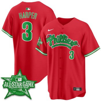 Men's Philadelphia Phillies #3 Bryce Harper Red 2026 MLB All-Star Jersey Men's Philadelphia Phillies #3 Bryce Harper Red 2026 MLB All-Star Jersey
