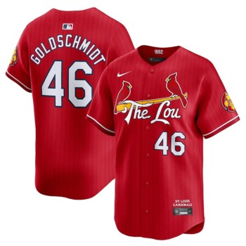 Youth St. Louis Cardinals #46 Paul Goldschmidt Red 2024 City Connect Limited Cool Base Stitched Baseball Jersey Youth St. Louis Cardinals #46 Paul Goldschmidt Red 2024 City Connect Limited Cool Base Stitched Baseball Jersey