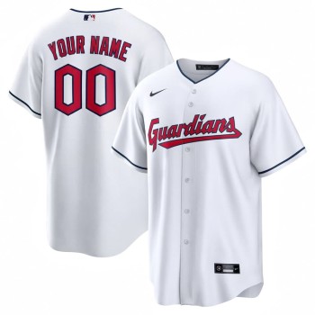 Youth Cleveland Guardians White Home Replica Custom Jersey