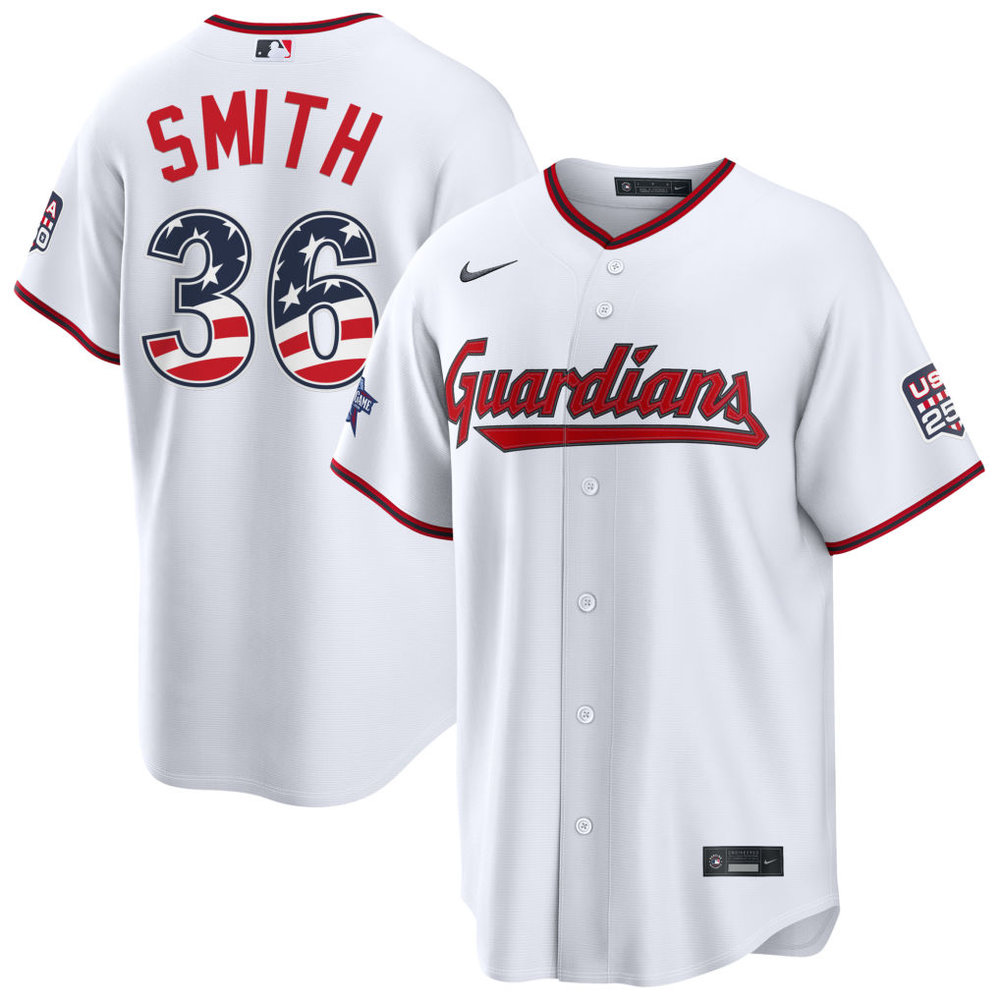 Men's Cleveland Guardians #36 Cade Smith Nike White 2026 All-Star Edition Stars & Stripes Stadium Jersey