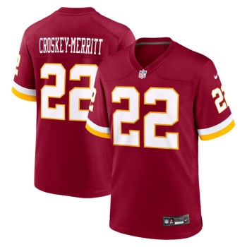 Men's Washington Commanders #22 Jacory Croskey-Merritt Burgundy Game Jersey