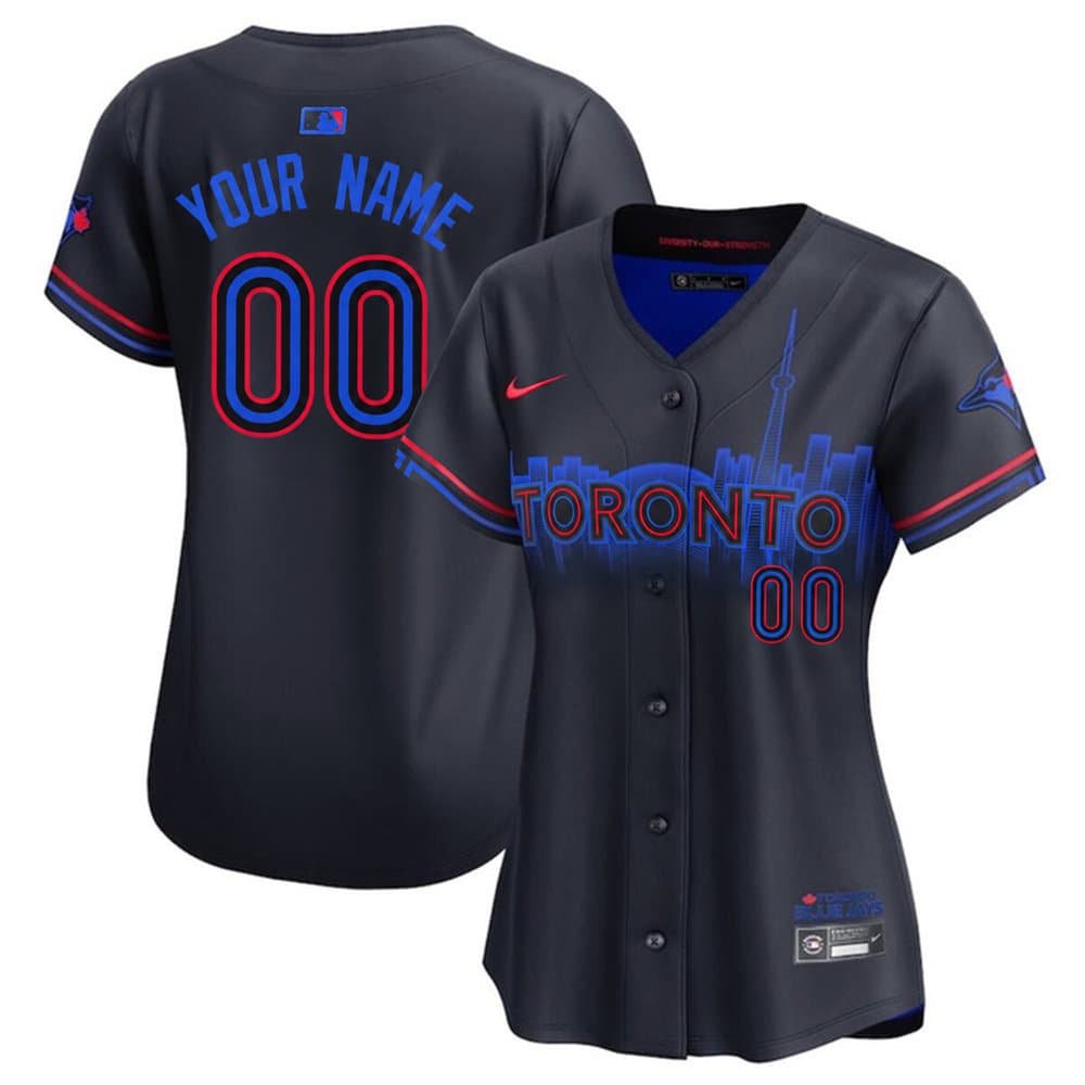 Women's Toronto Blue Jays Black 2024 City Connect Limited Custom Jersey