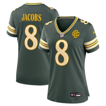 Women's Green Bay Packers #8 Josh Jacobs Green 2026 Rivalries Collection Game Jersey