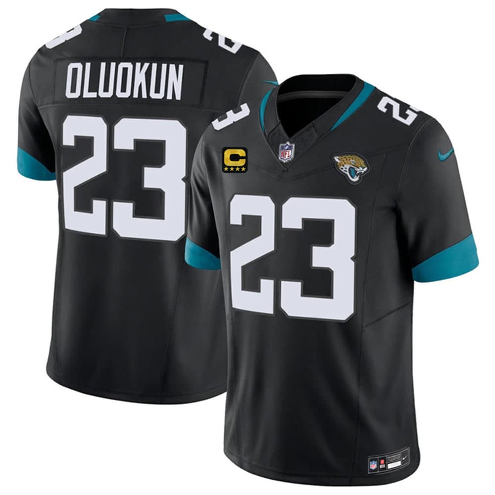 Men's Jacksonville Jaguars #23 Foyesade Oluokun Black 2026 4-Star C Patch Vapor F.U.S.E. Limited Jersey