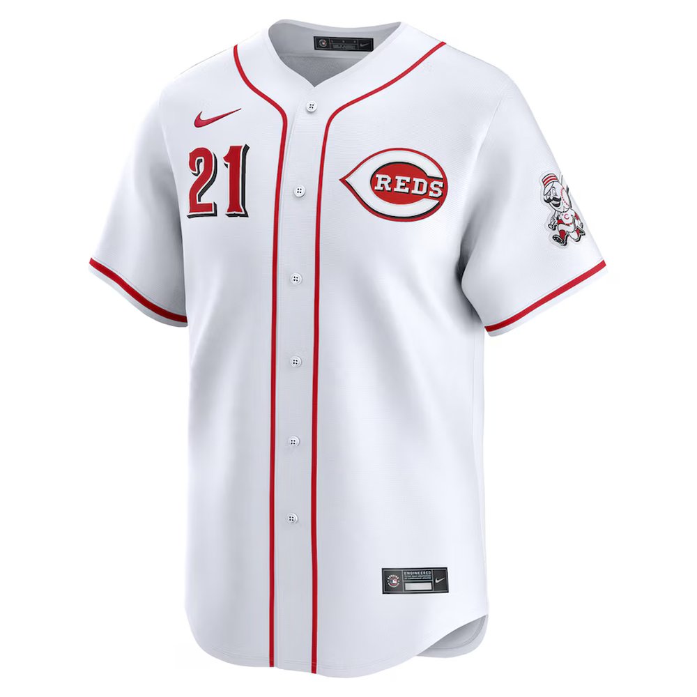 Men's Cincinnati Reds #21 Hunter Greene Nike White Home Limited Player Jersey