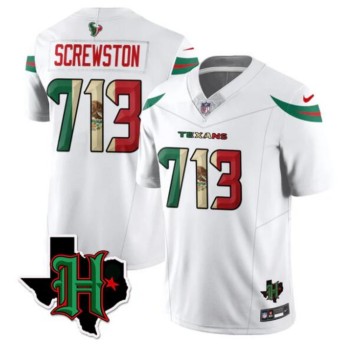 Men's Houston Texans #713 Screwston White F.U.S.E. Mexico Vapor Limited Stitched Football Jersey