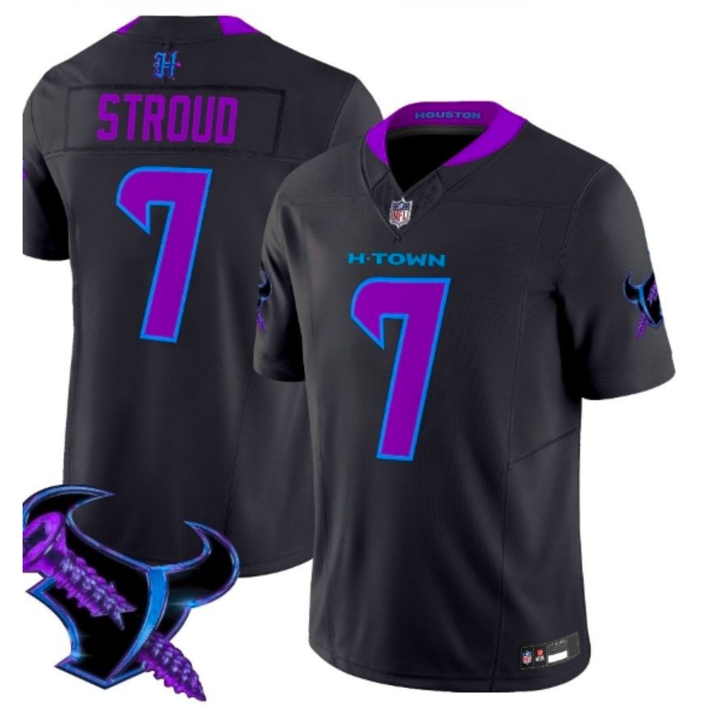 Men's Houston Texans #7 C.J. Stroud Black F.U.S.E. 2025 DJ SCREW Vapor Limited Stitched Football Jersey