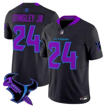Men's Houston Texans #24 Derek Stingley Jr. Black F.U.S.E. 2025 DJ SCREW Vapor Limited Stitched Football Jersey