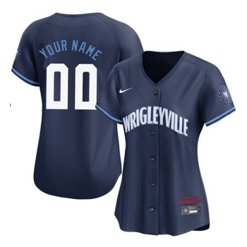 Women's Chicago Cubs 2021 Navy City Connect Custom Jersey