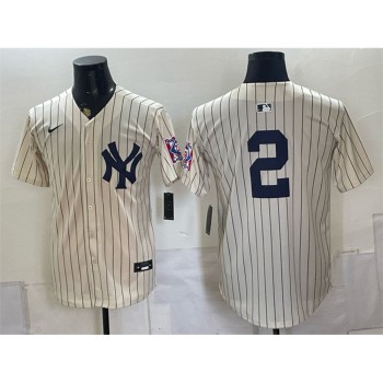 Youth New York Yankees #2 Derek Jeter Cream 2026 Field of Dreams Stadium Baseball Jersey