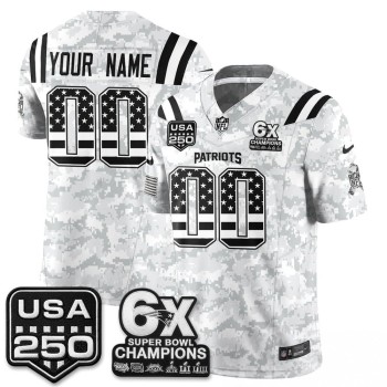 Youth New England Patriots Camo 2026 Salute to Service Vapor F.U.S.E. Limited Custom Jersey