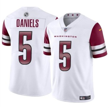 Men's Washington Commanders #5 Jayden Daniels White 2024 Draft Vapor Limited Stitched Football Jersey Men's Washington Commanders #5 Jayden Daniels White 2024 Draft Vapor Limited Stitched Football Jersey