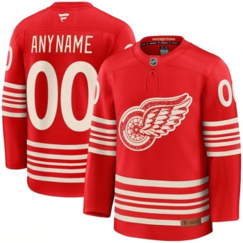 Men's Detroit Red Wings Custom Red 2025 Centennial Premium Stitched Hockey Premium Jersey Men's Detroit Red Wings Custom Red 2025 Centennial Premium Stitched Hockey Premium Jersey