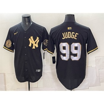 Youth New York Yankees #99 Aaron Judge Black Gold With Patch Limited Stitched Baseball Jersey