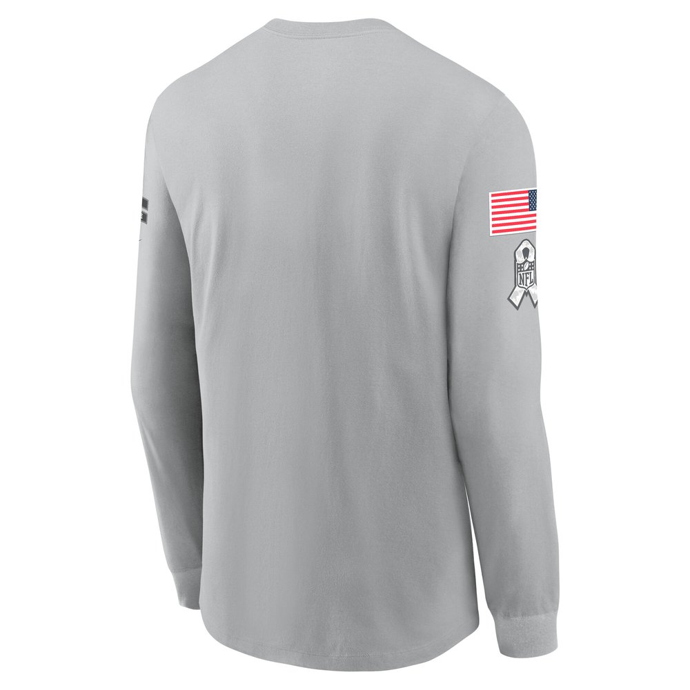 Men's Houston Texans Gray 2024 Salute To Service Long Sleeve T-Shirt