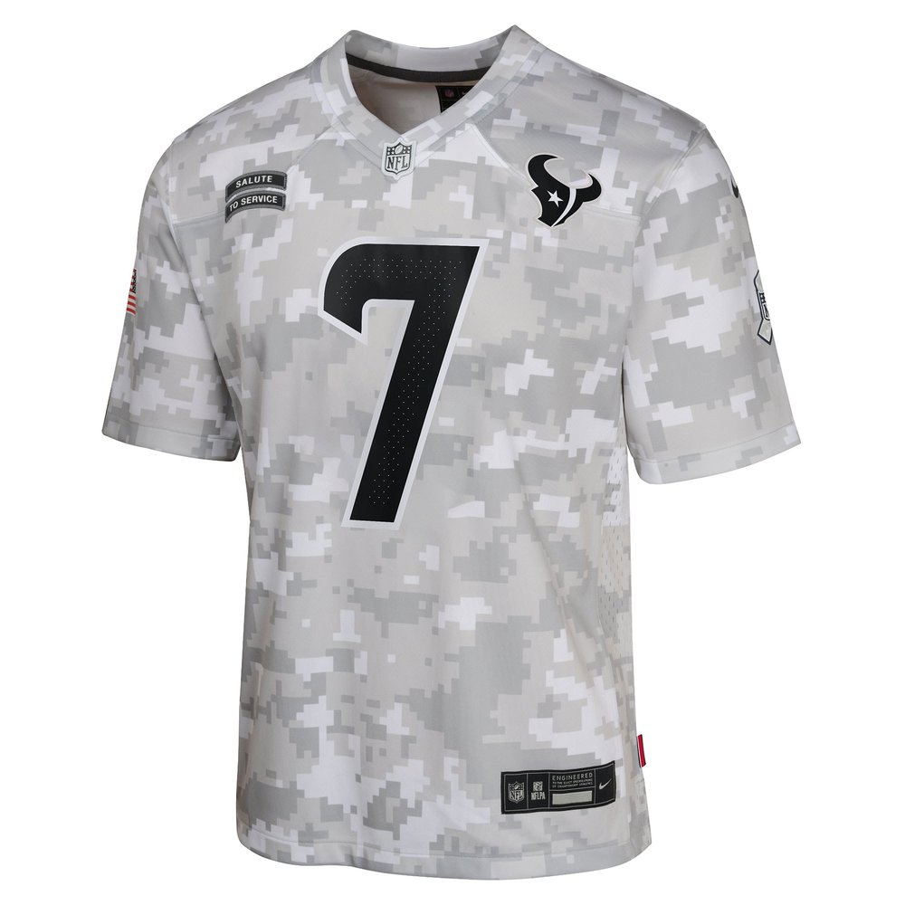 Youth Houston Texans C.J. Stroud Arctic Camo 2024 Salute to Service Game Jersey