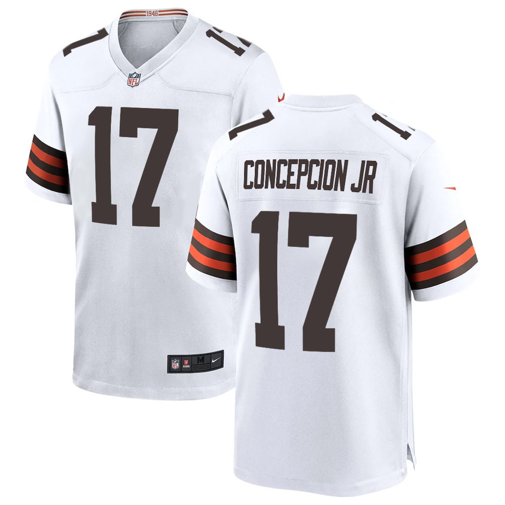 Men's Cleveland Browns #17 KC Concepcion White 2026 NFL Draft Game Jersey
