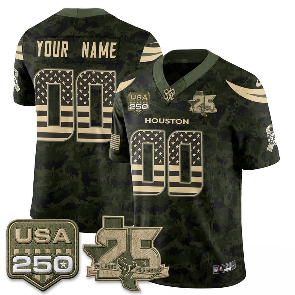Men's Houston Texans Camo 2026 Salute to Service Edition Vapor F.U.S.E. Limited Custom Jersey Men's Houston Texans Camo 2026 Salute to Service Edition Vapor F.U.S.E. Limited Custom Jersey