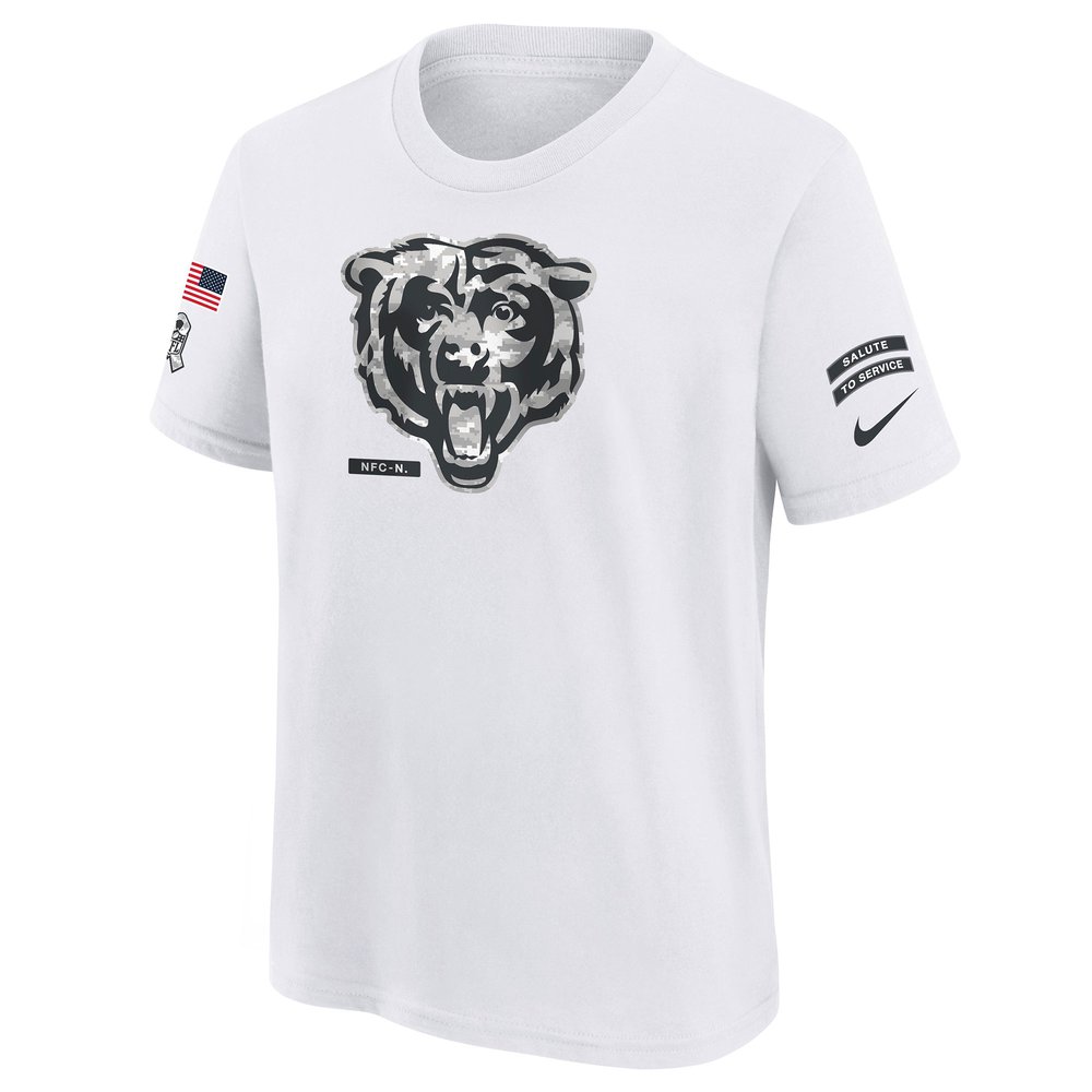 Youth Chicago Bears White 2024 Salute To Service T-Shirt