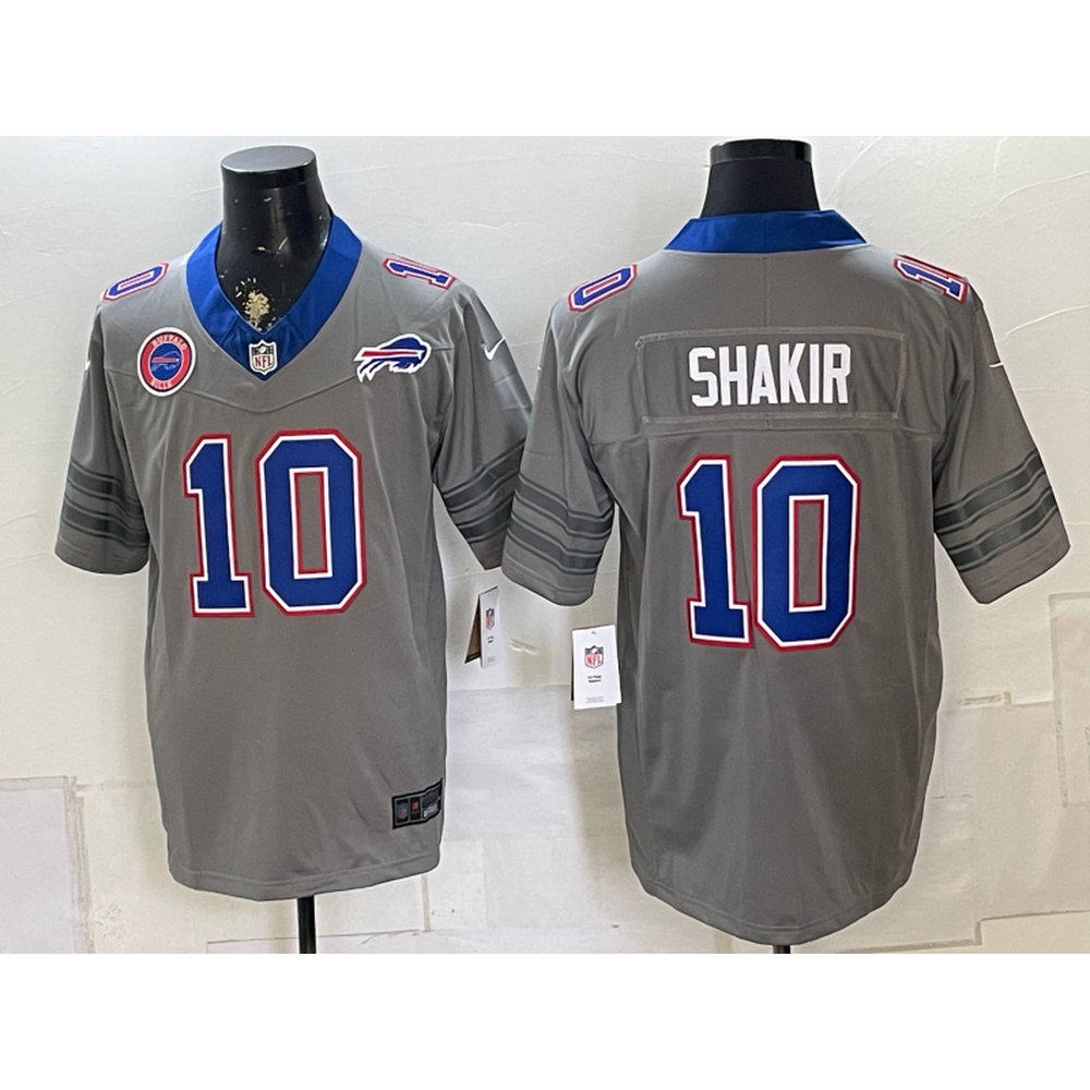 Youth Buffalo Bills #10 Khalil Shakir Nike Gray Vapor F.U.S.E. Limited Jersey