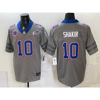 Youth Buffalo Bills #10 Khalil Shakir Nike Gray Vapor F.U.S.E. Limited Jersey