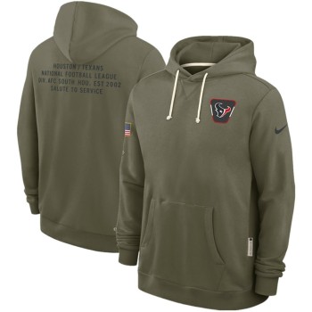Men's Houston Texans Olive 2025 Salute to Service Pullover Hoodie Men's Houston Texans Olive 2025 Salute to Service Pullover Hoodie