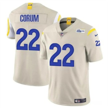 Men's Los Angeles Rams #22 Blake Corum Bone 2024 Draft Vapor Untouchable Stitched Football Jersey Men's Los Angeles Rams #22 Blake Corum Bone 2024 Draft Vapor Untouchable Stitched Football Jersey