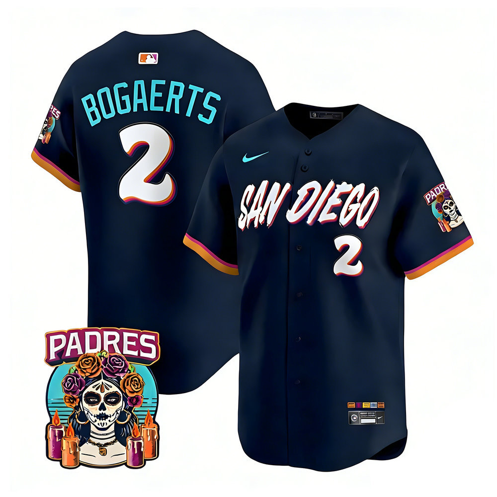 Men's San Diego Padres #2 Xander Bogaerts Navy 2026 City Connect Stitched Jersey-Button Up