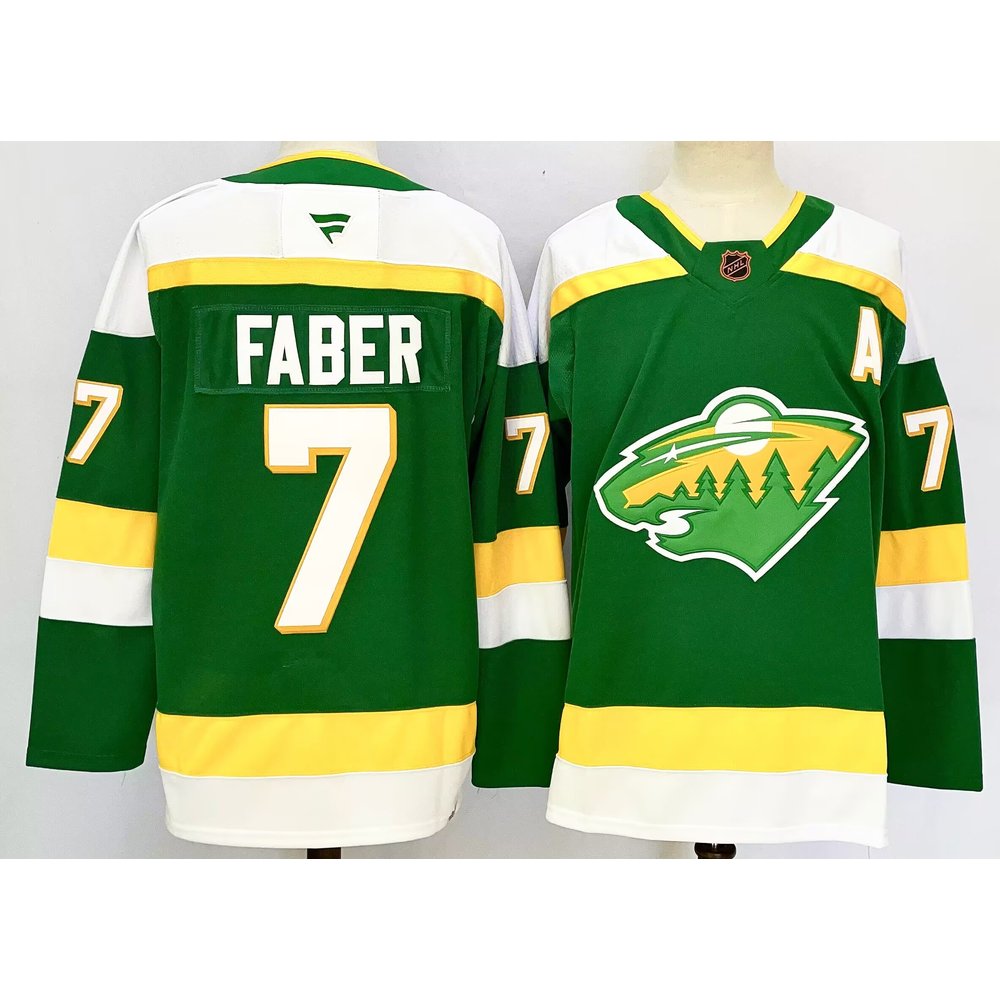 Youth Minnesota Wild #7 Brock Faber Green 2024-25 Alternate With A Patch Stitched Hockey Jersey