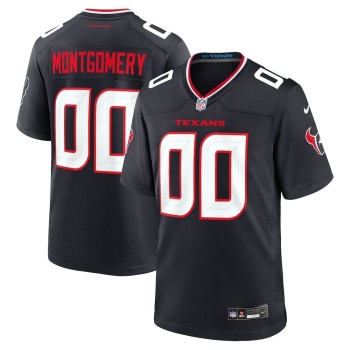 Men's Houston Texans #32 David Montgomery Navy Game Jersey