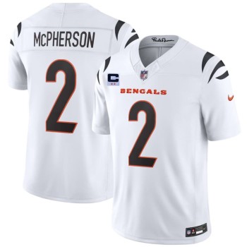 Men's Cincinnati Bengals #2 Evan McPherson White 2026 2-Star C Patch Vapor F.U.S.E. Untouchable Limited Jersey Men's Cincinnati Bengals #2 Evan McPherson White 2026 2-Star C Patch Vapor F.U.S.E. Untouchable Limited Jersey