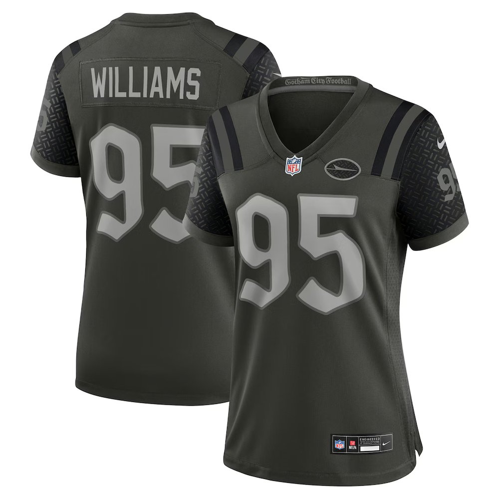 Women's New York Jets #95 Quinnen Williams Black Rivalries Collection Game Jersey